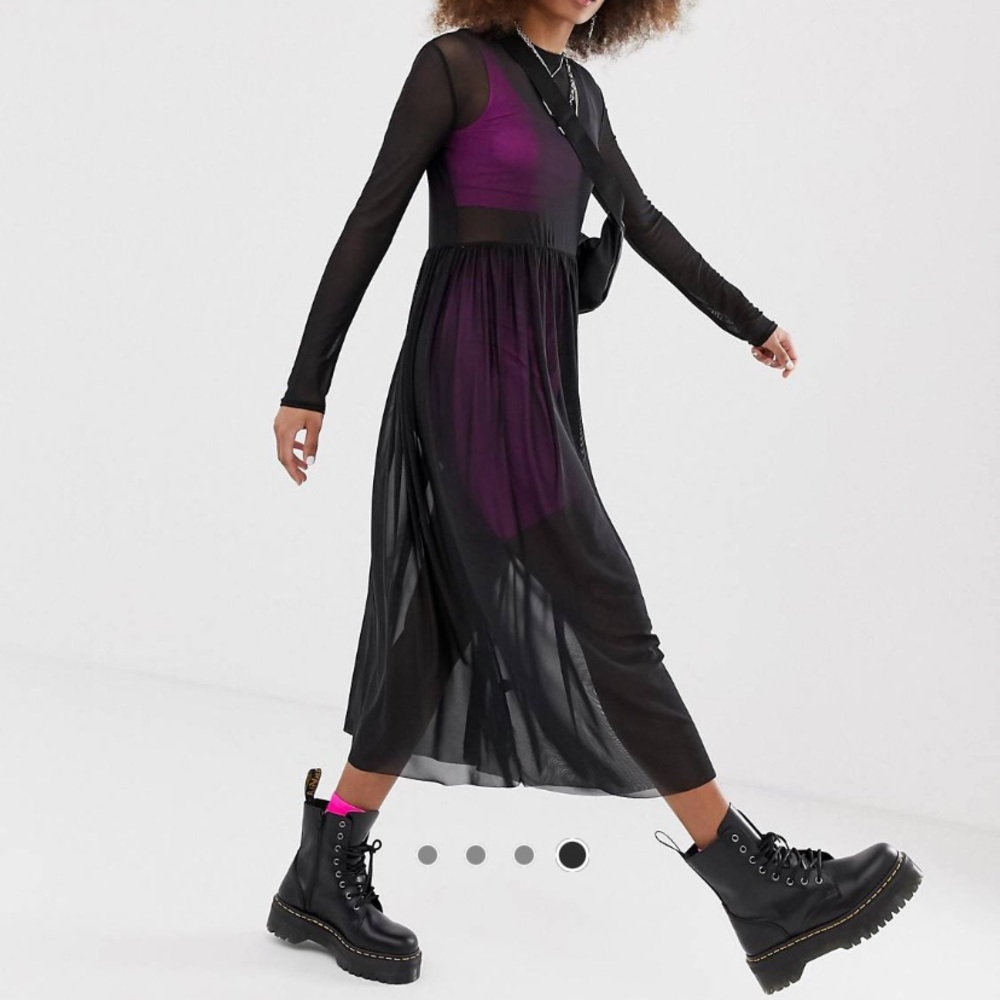 ASOS MESH SMOCK DRESS